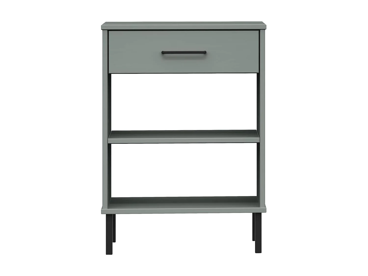 Armoire console avec pieds en métal Gris Bois pin massif OSLO