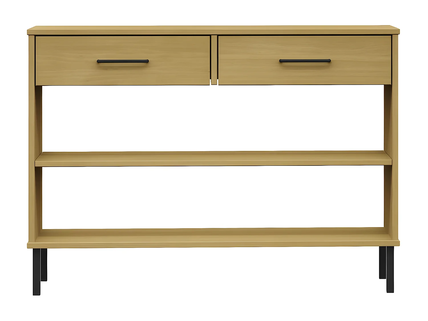 Armoire console avec pieds en métal Marron Bois pin massif OSLO