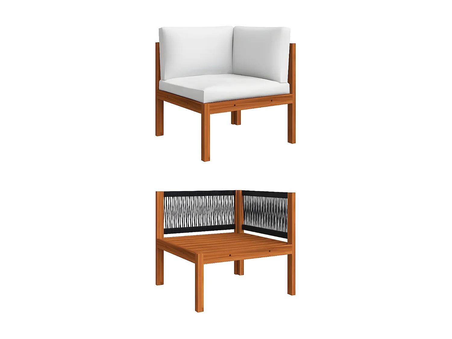 Canapé de jardin à 3 places avec coussin Bois d'acacia massif