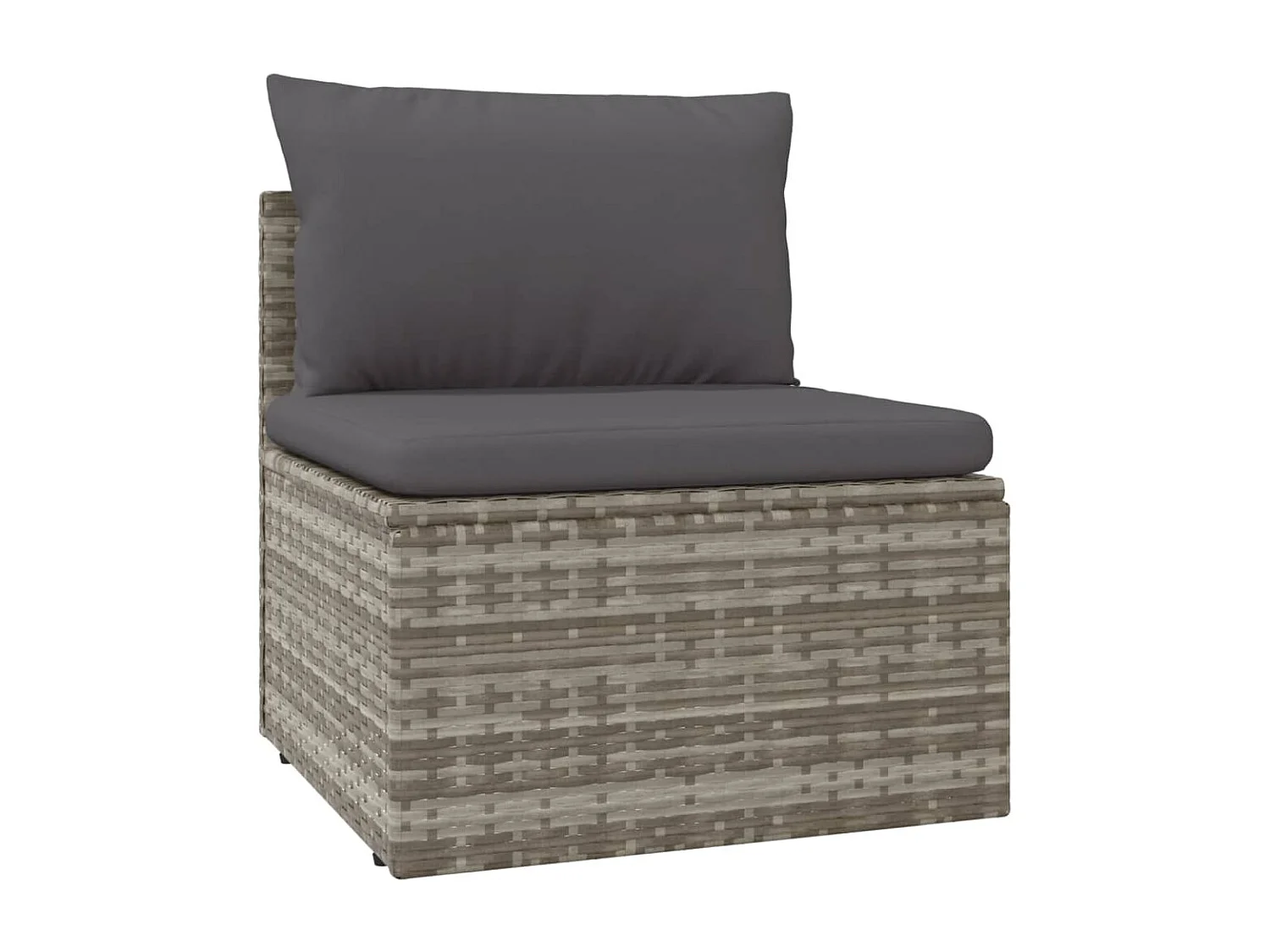 Sofás de centro para jardim 4 peças 57x57x56 cm vime PE cinza