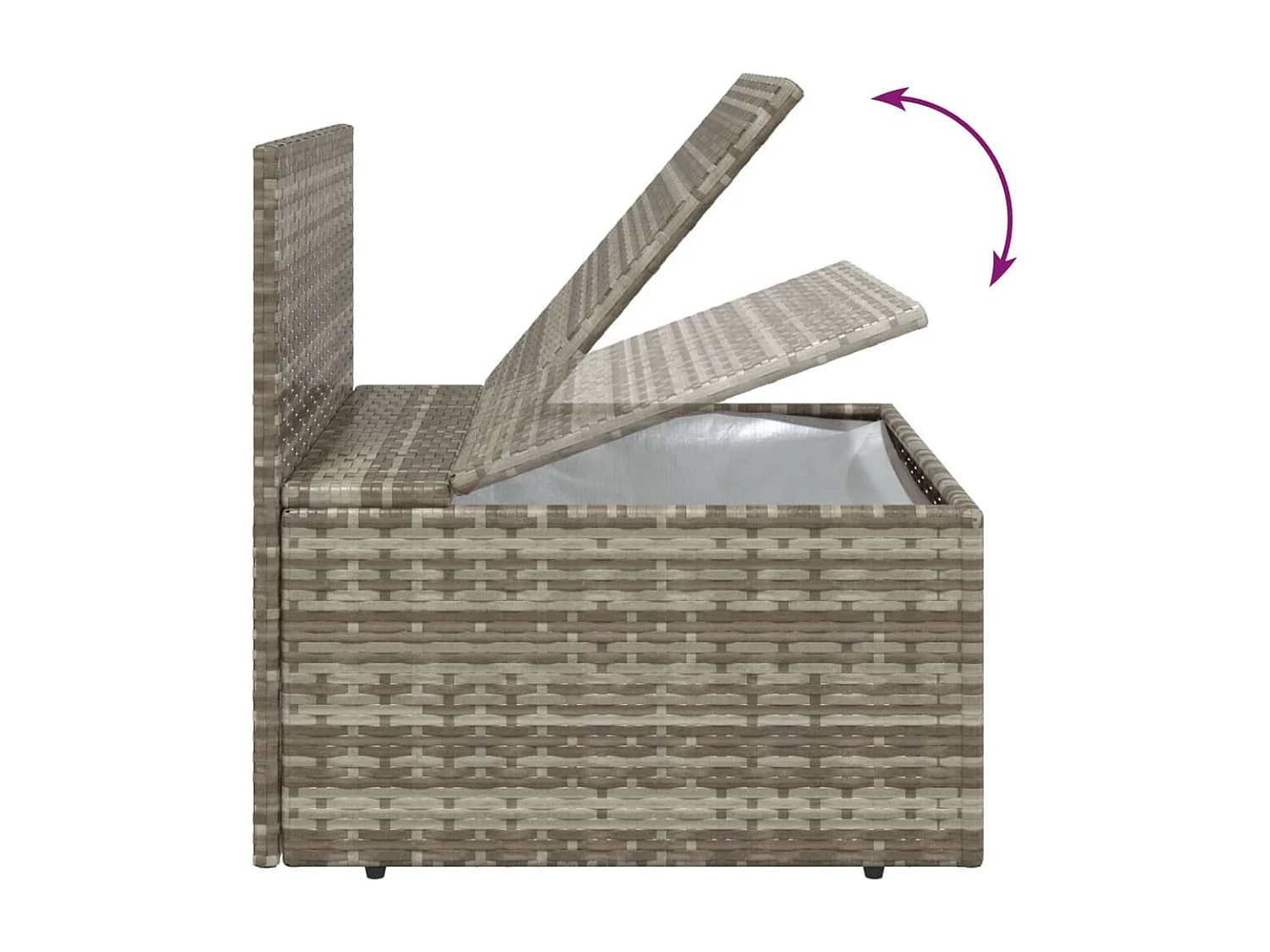 Sofás de centro para jardim 4 peças 57x57x56 cm vime PE cinza