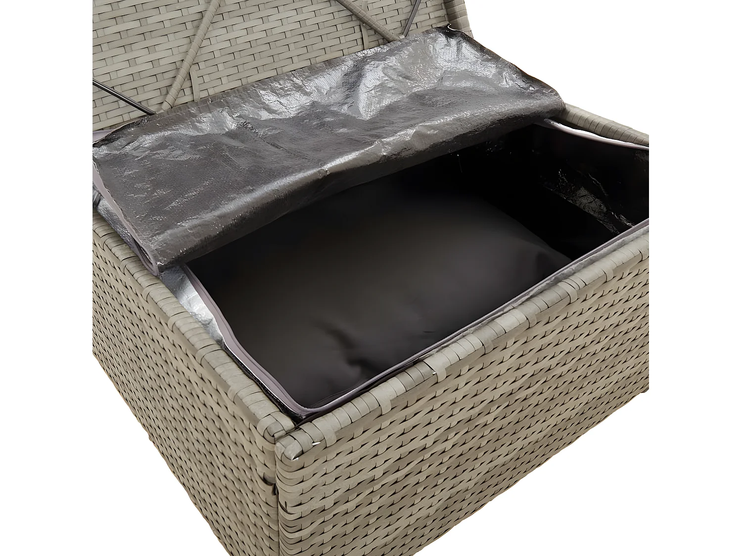 Sofás de centro para jardim 4 peças 57x57x56 cm vime PE cinza