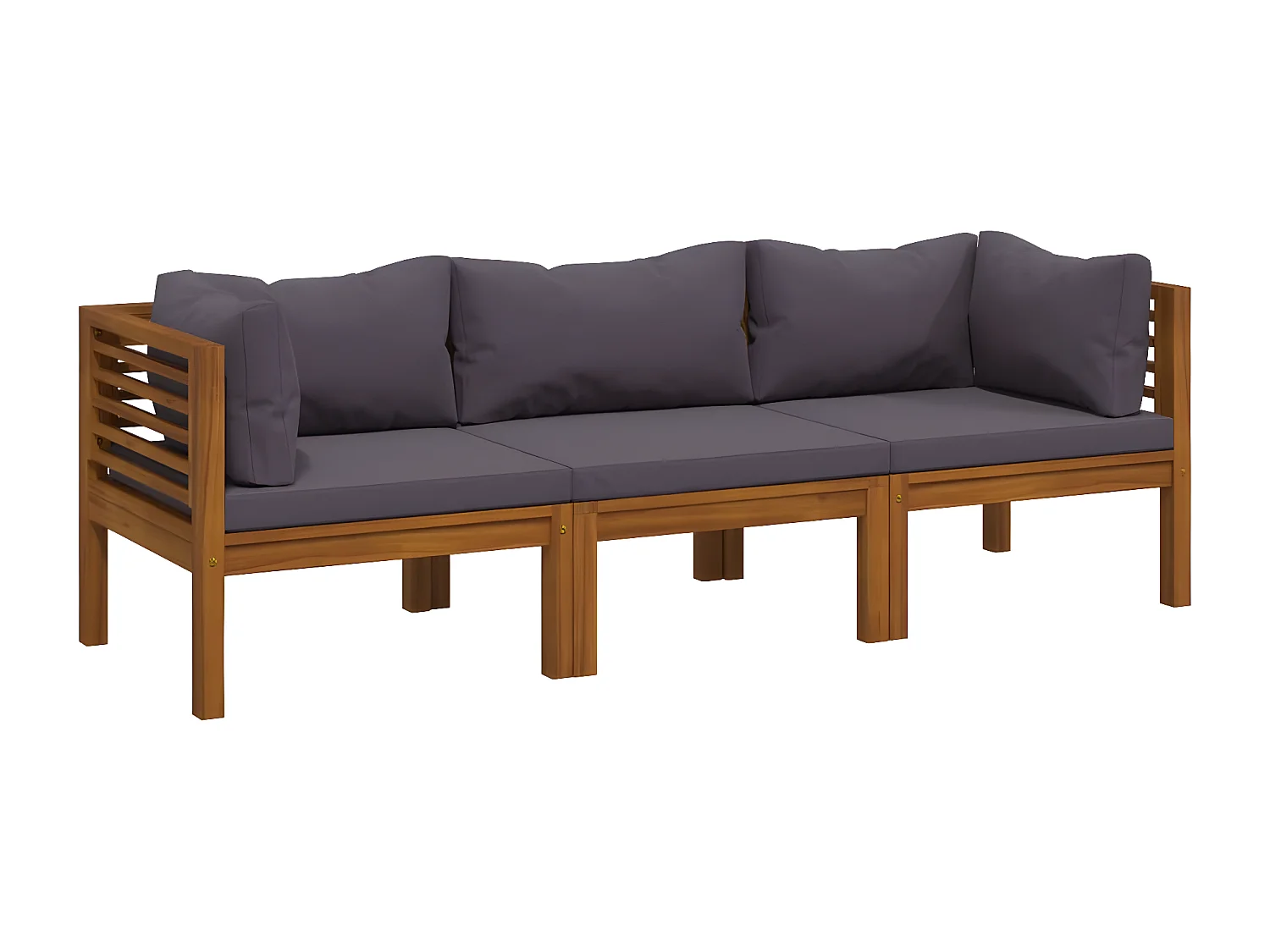 Tuinbank 3-zits met kussen massief acaciahout