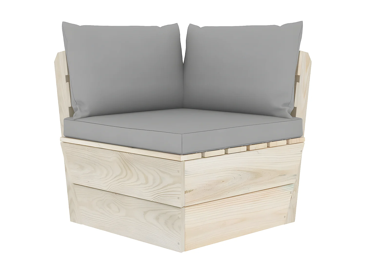 Canapé palette à 3 places de jardin avec coussins Bois d'épicéa