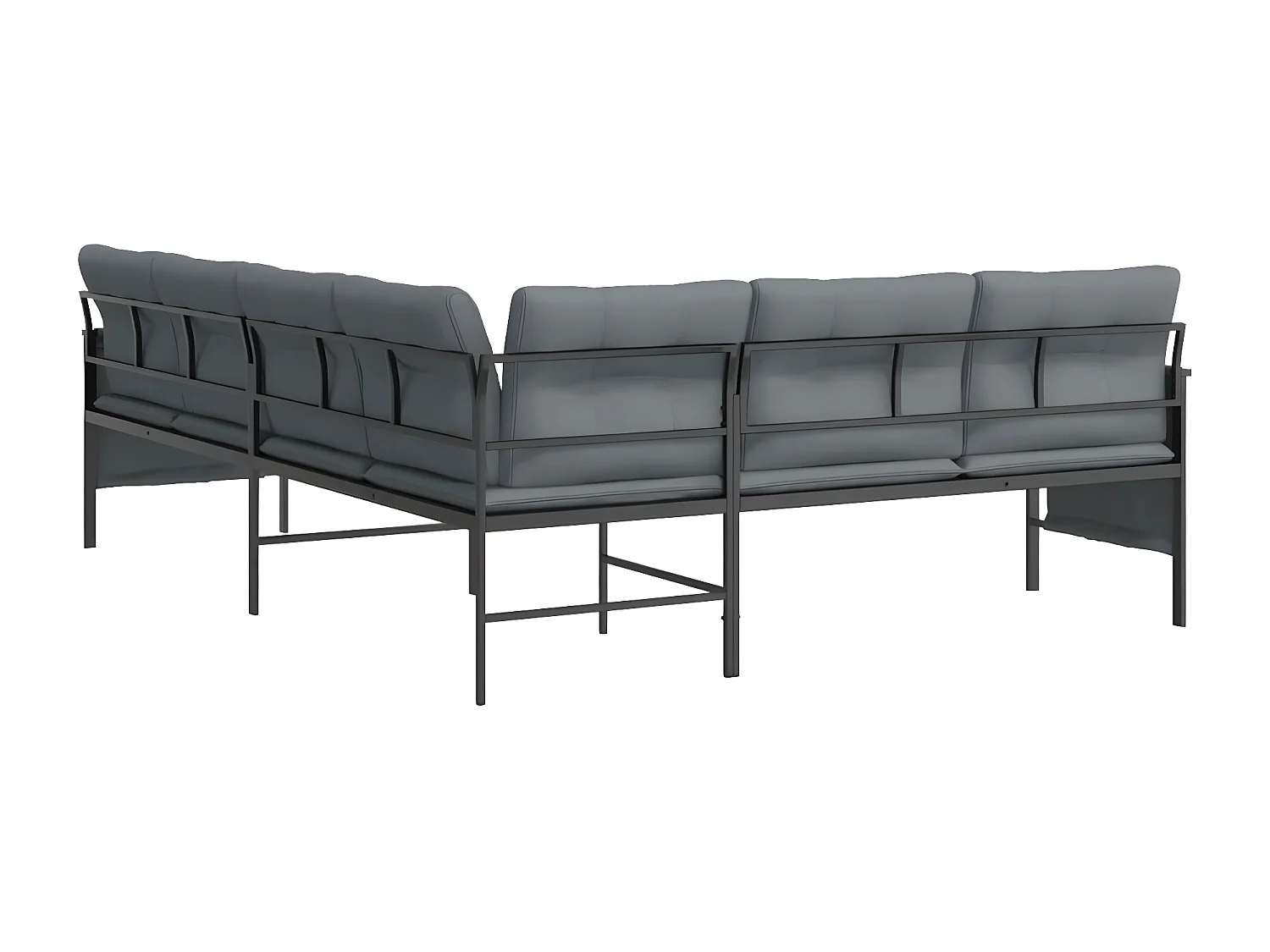 Canapé d'angle de jardin anthracite acier et textilène