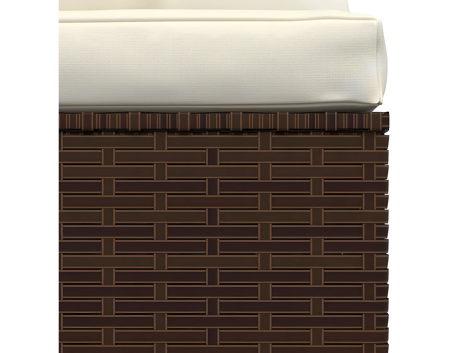 Sofá de 4 plazas con cojines ratán sintético marrón