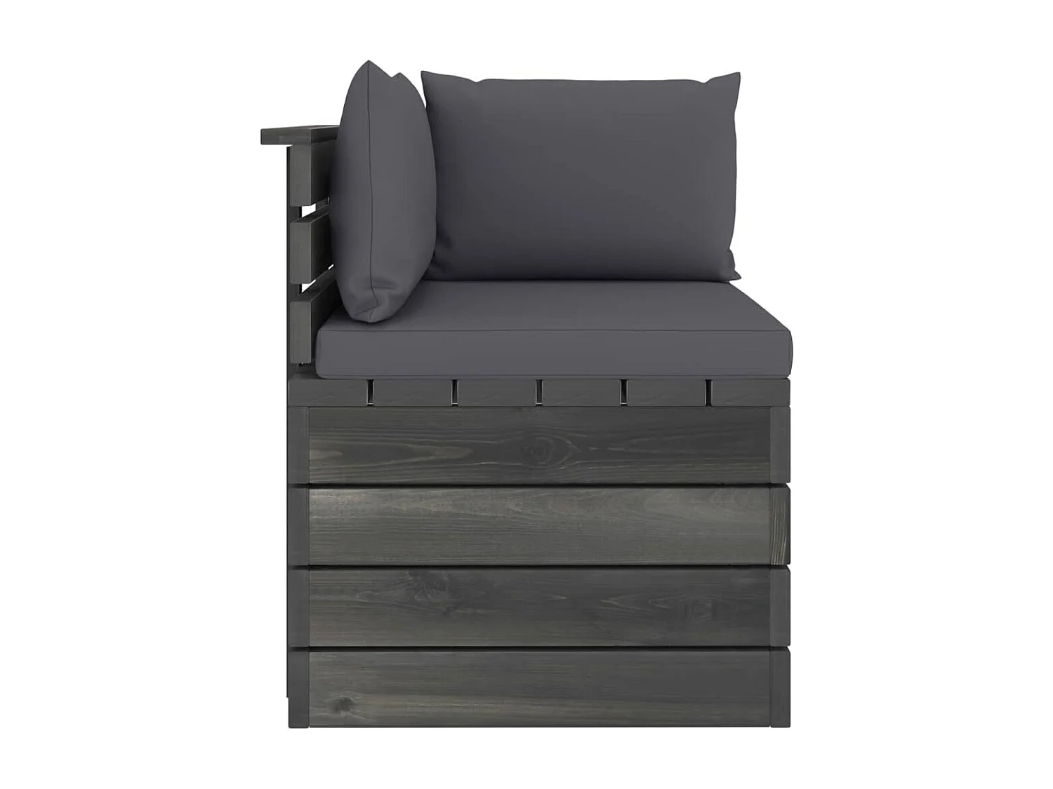 Sofá de palets de jardín 2 plazas y cojines madera maciza pino