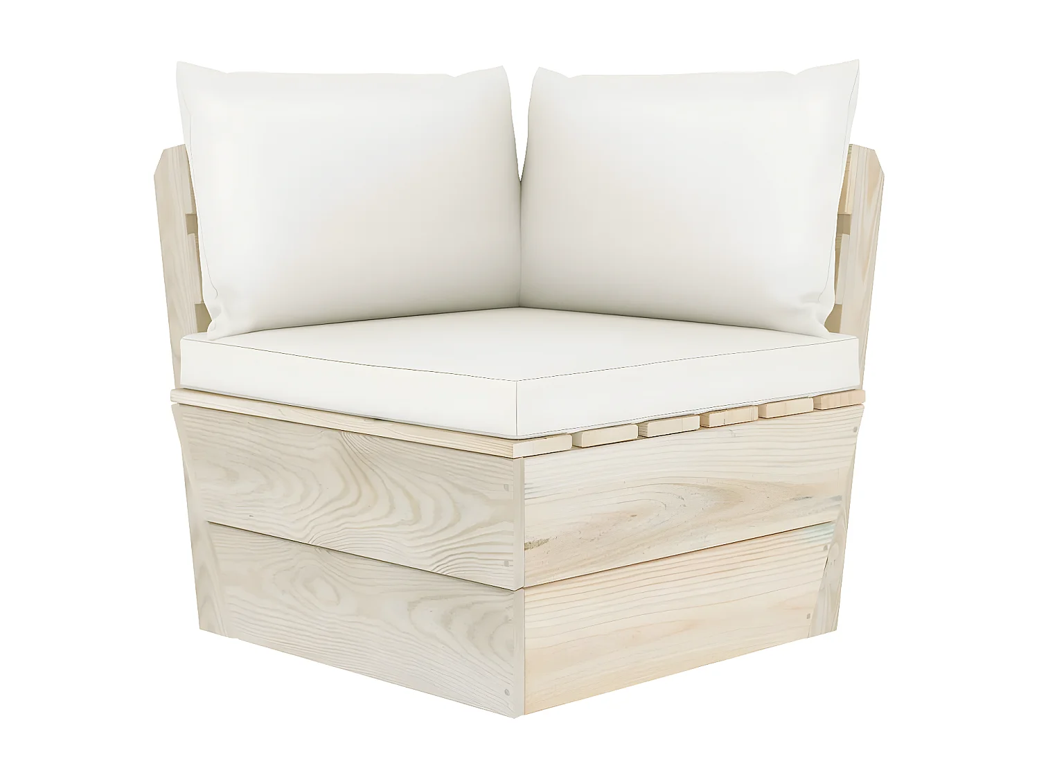 Sofá paletes 3 lugares p/ jardim c/ almofadões madeira de abeto