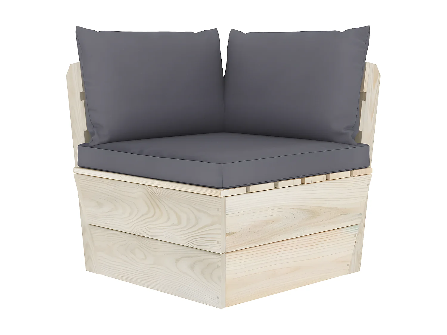 Canapé palette à 4 places de jardin avec coussins Bois d'épicéa