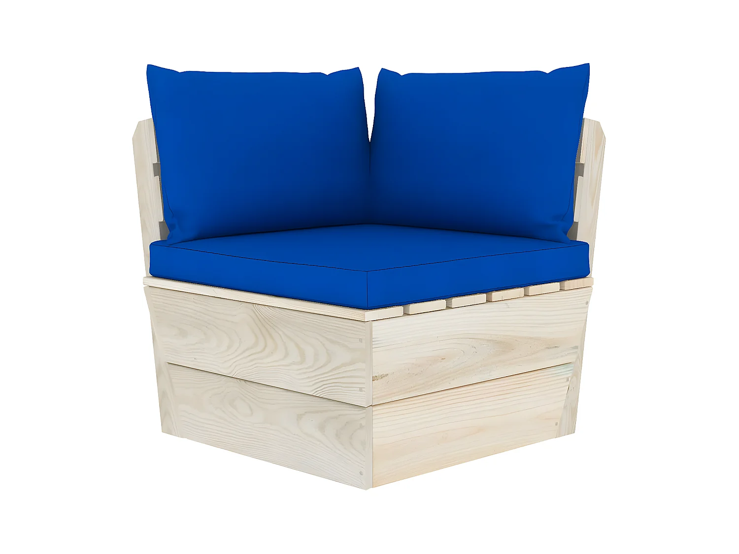 Sofá de palets de jardín 3 plazas con cojines madera de abeto