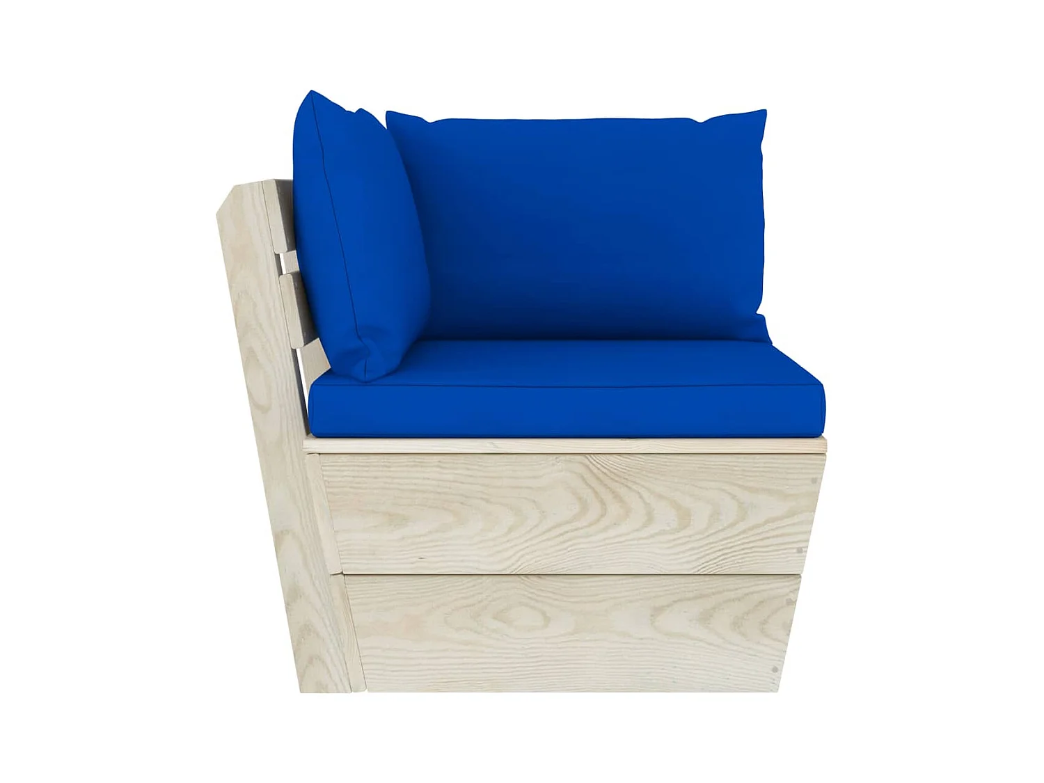 Sofá de palets de jardín 3 plazas con cojines madera de abeto