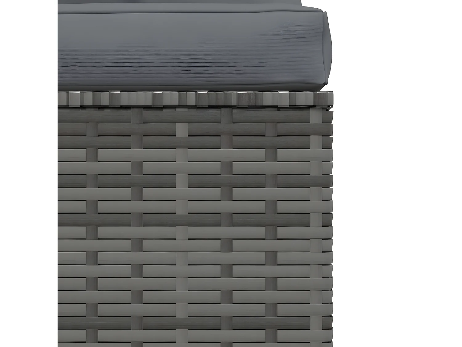 Sofá de 4 lugares com almofadões vime PE cinzento