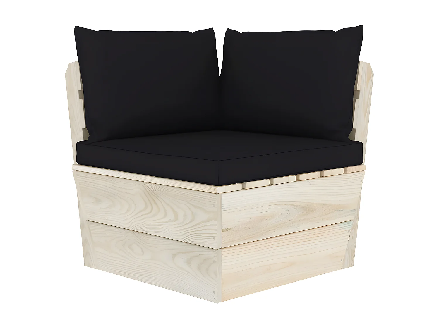 Canapé palette à 3 places de jardin avec coussins Bois d'épicéa