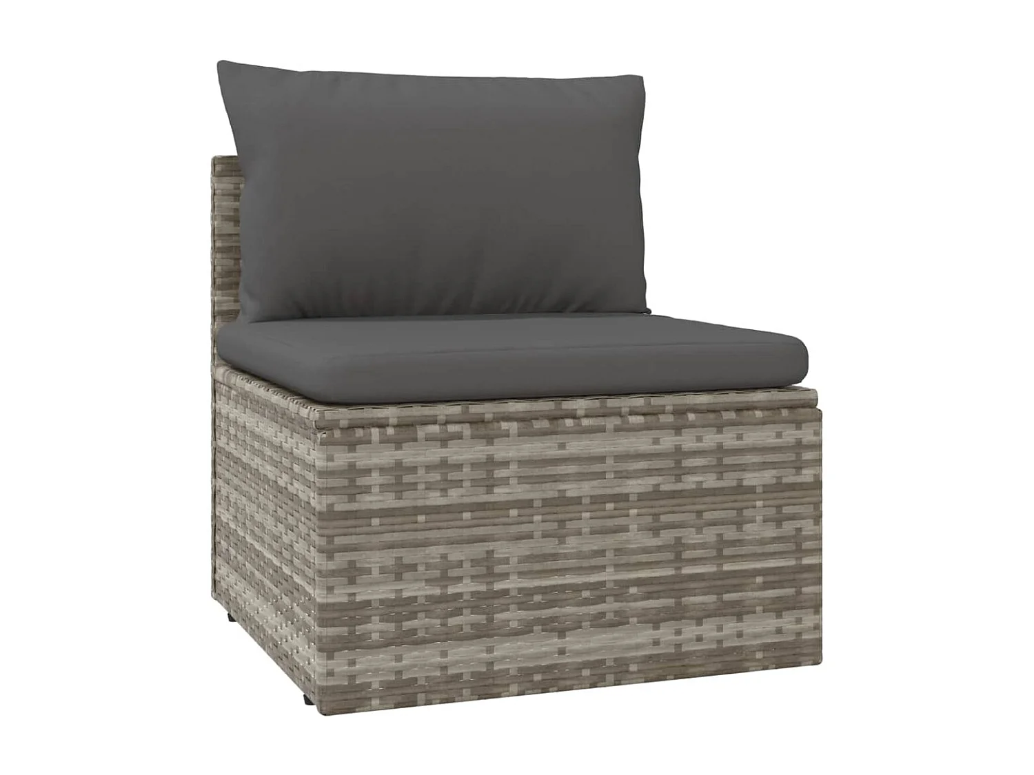 Sofás centrales de jardín 8 unidades ratán PE gris 57x57x56 cm