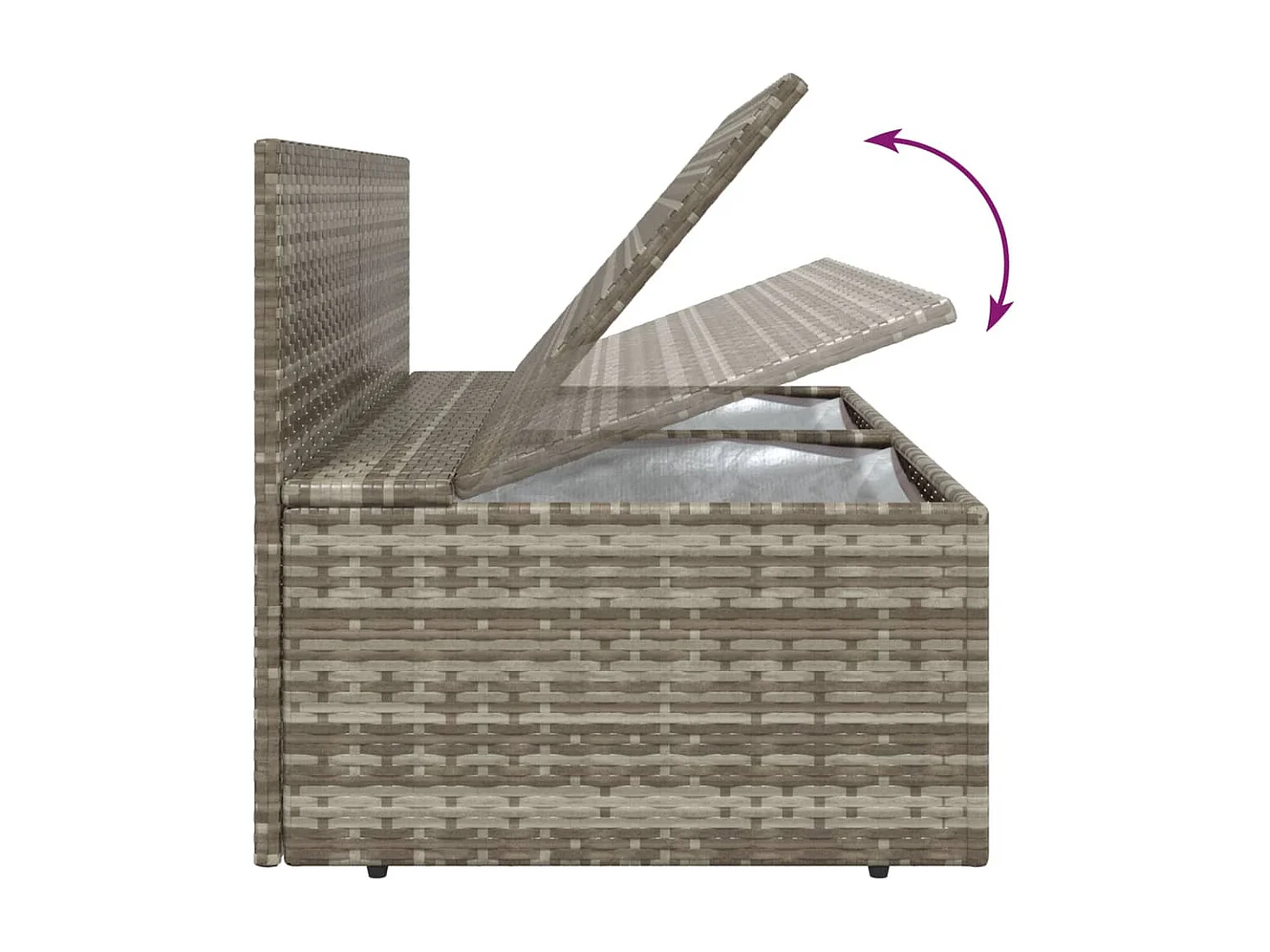 Sofás centrales de jardín 8 unidades ratán PE gris 57x57x56 cm