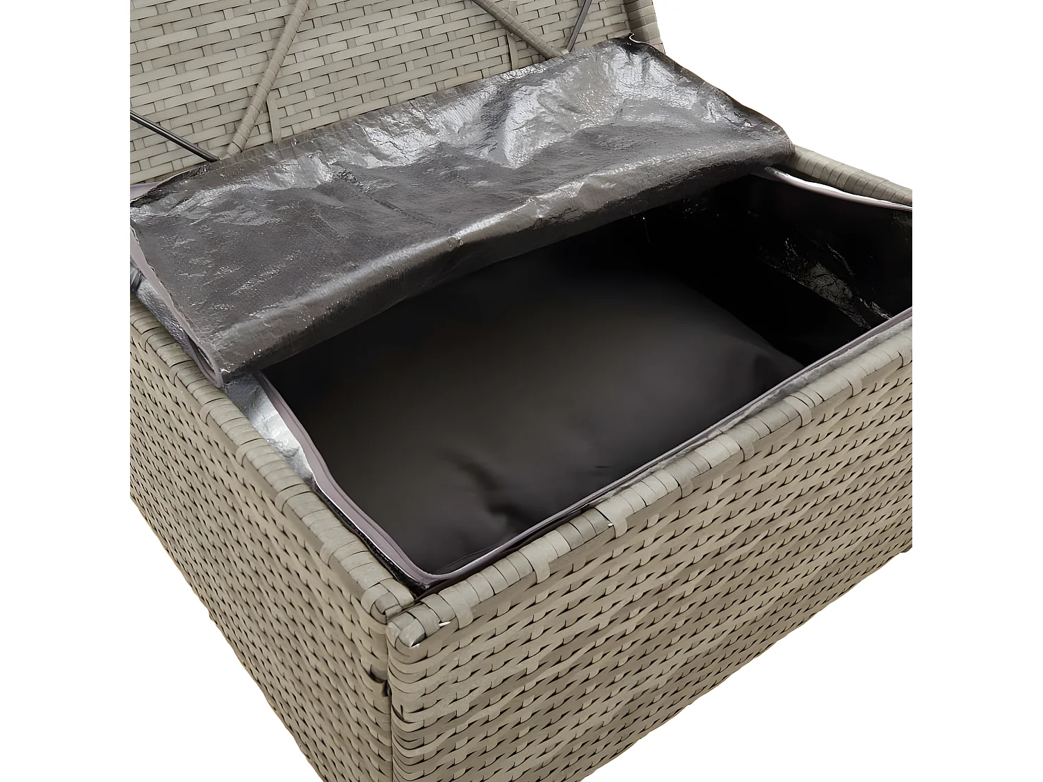 Sofás centrales de jardín 8 unidades ratán PE gris 57x57x56 cm