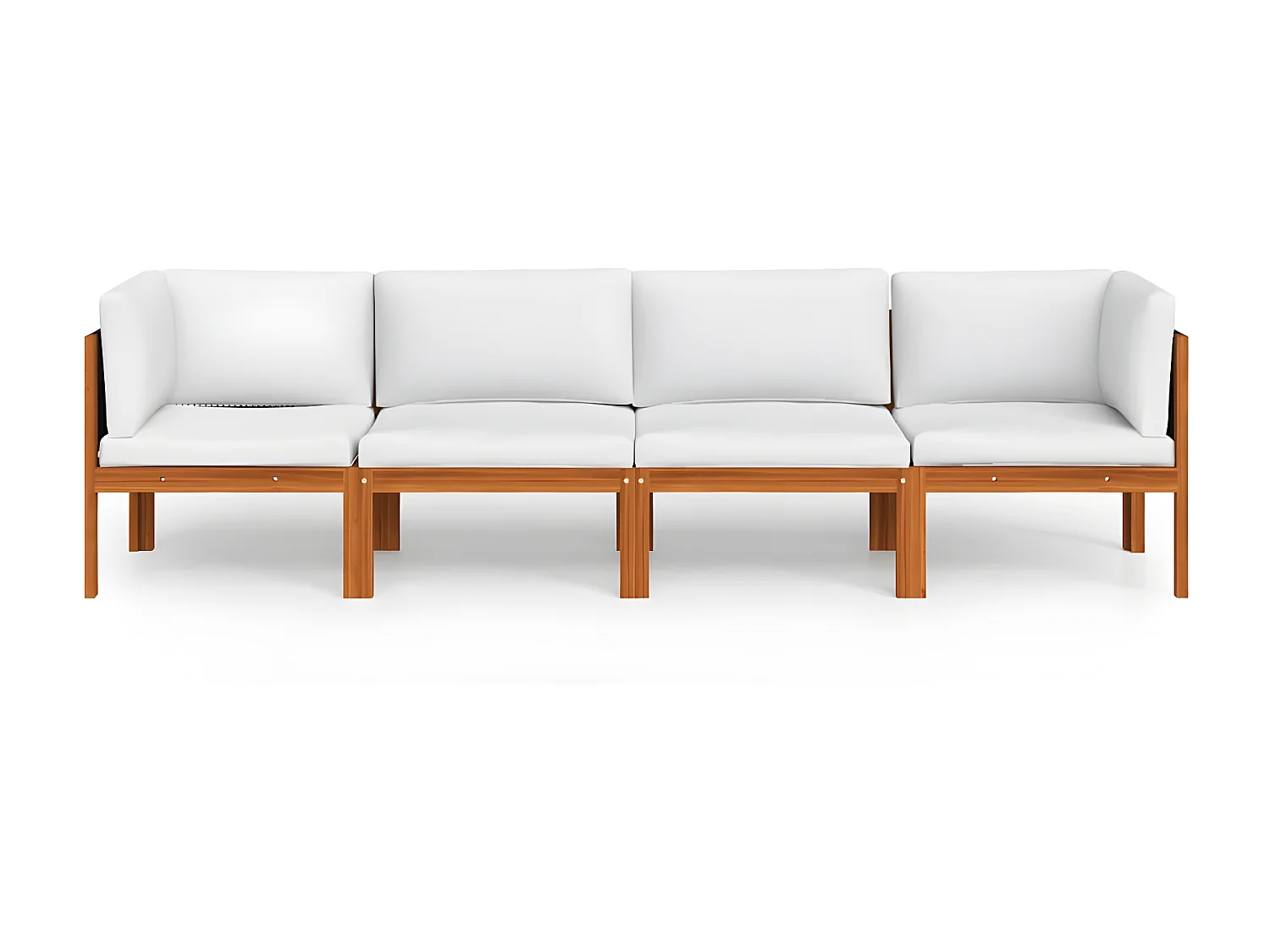 Banco de jardim 4 lugares c/ almofadão madeira de acácia maciça