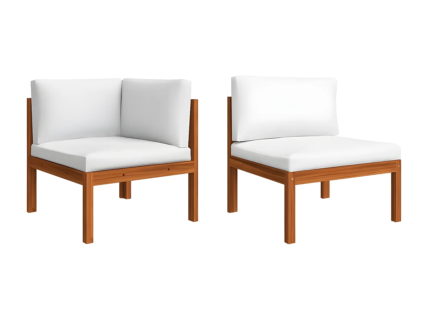 Banco de jardim 4 lugares c/ almofadão madeira de acácia maciça