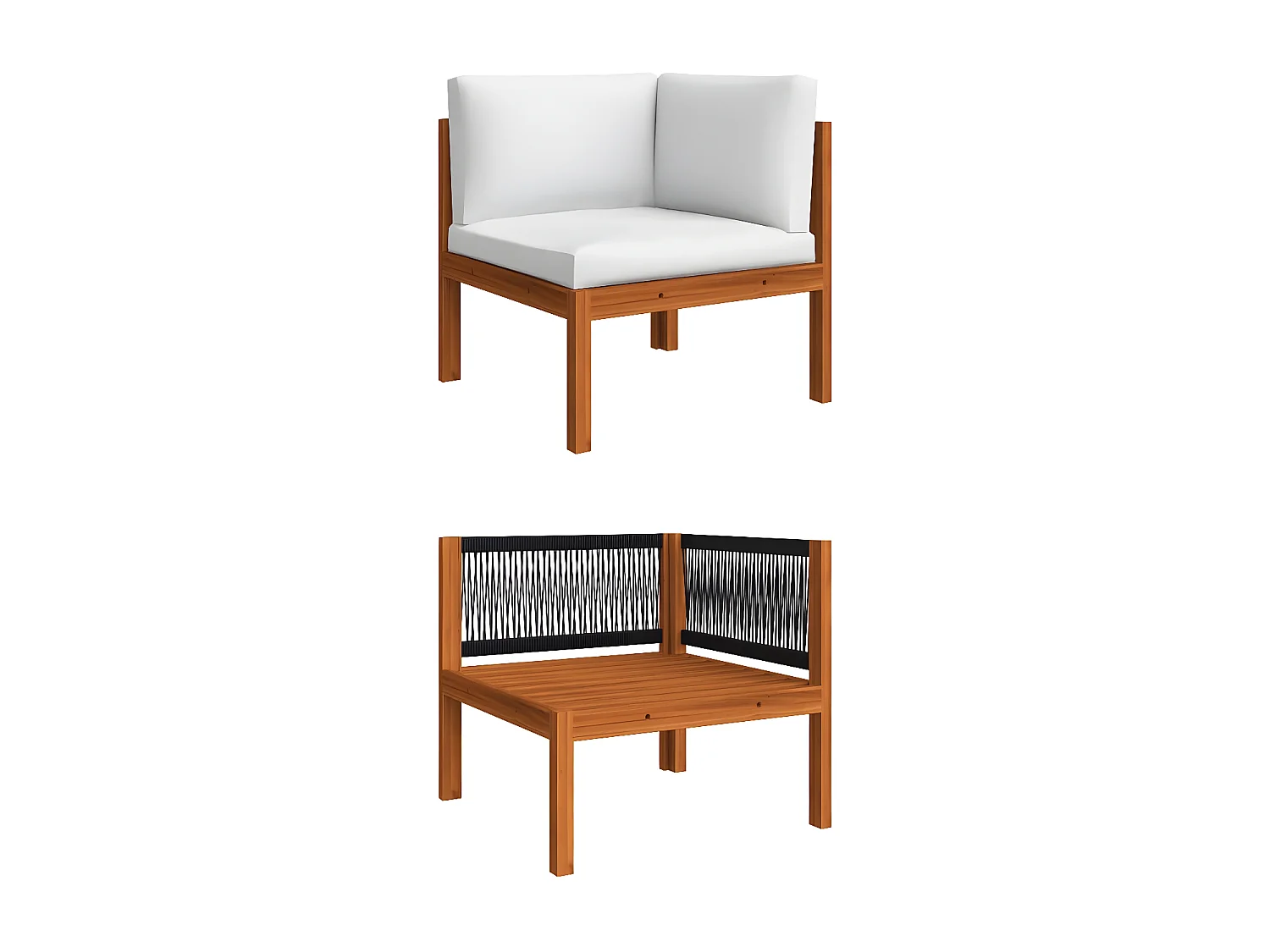 Banco de jardim 4 lugares c/ almofadão madeira de acácia maciça