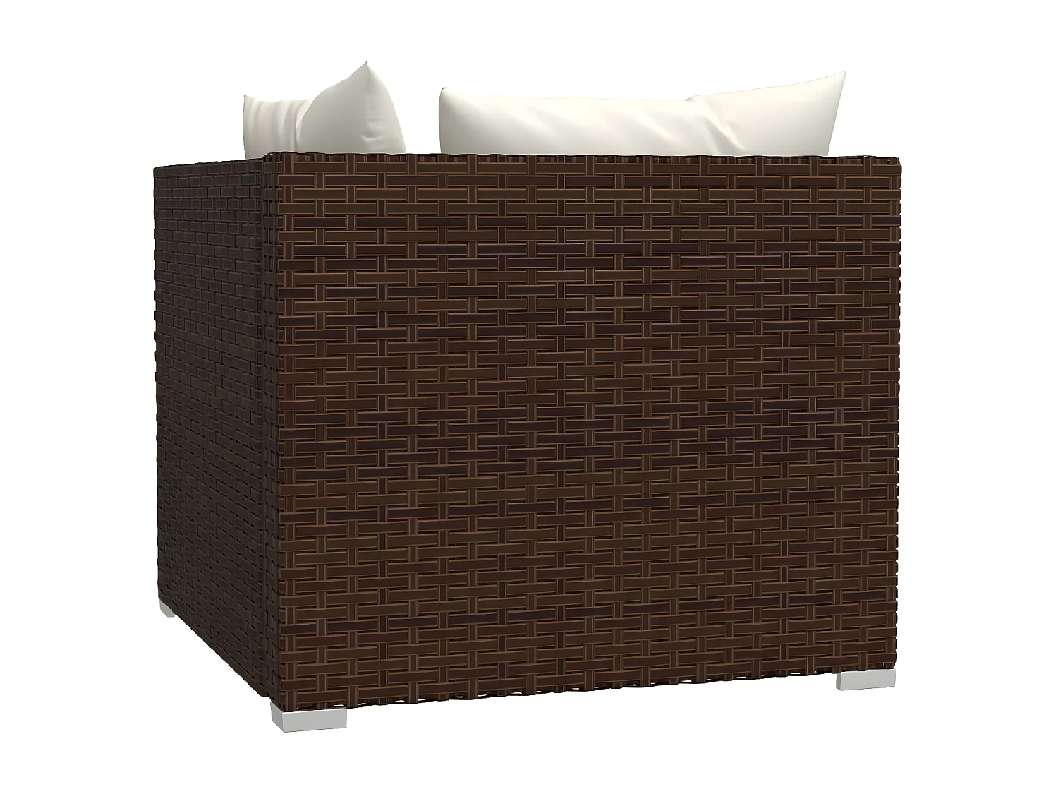 Tweezitsbank met kussens poly rattan bruin