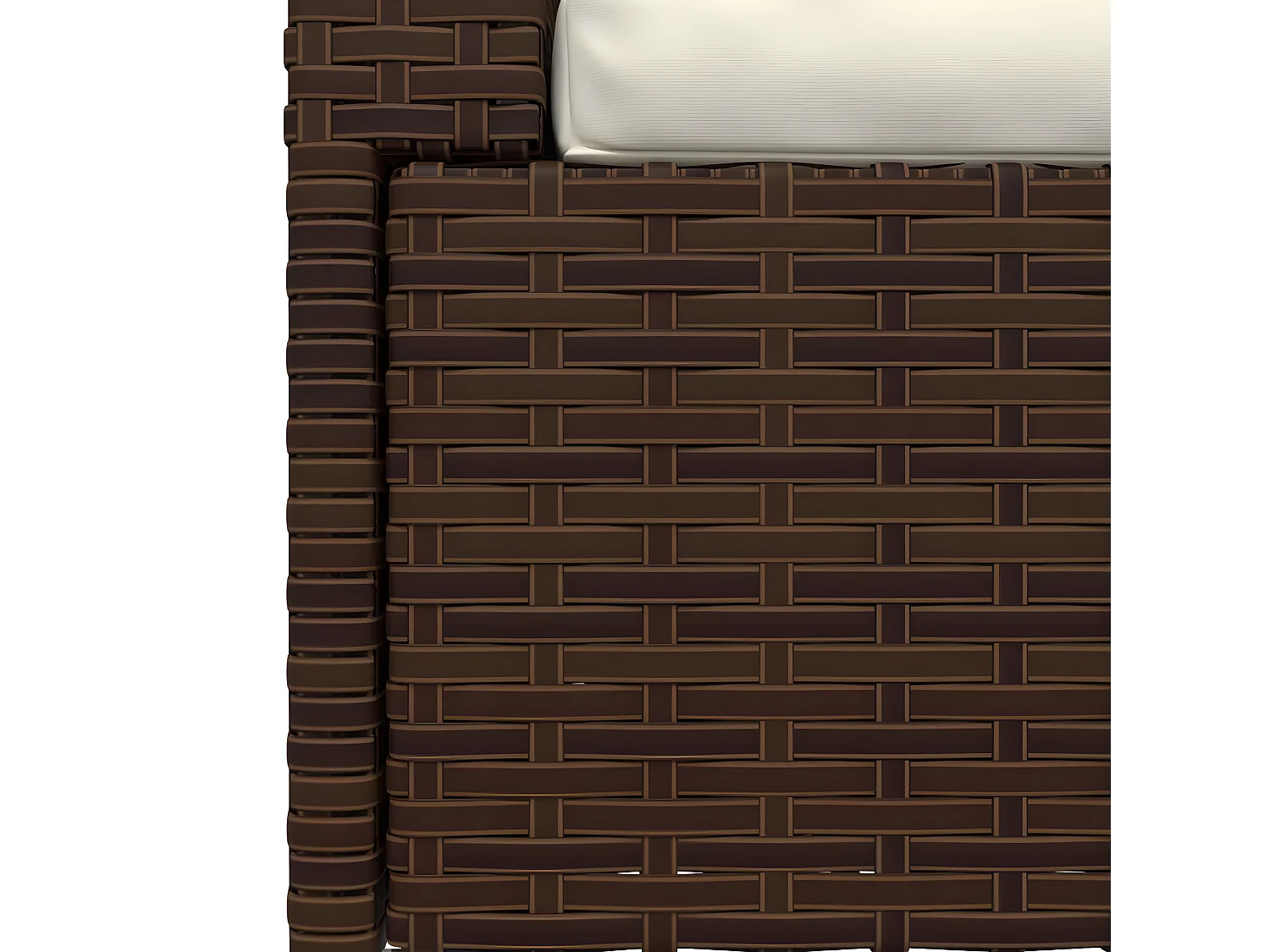 Tweezitsbank met kussens poly rattan bruin