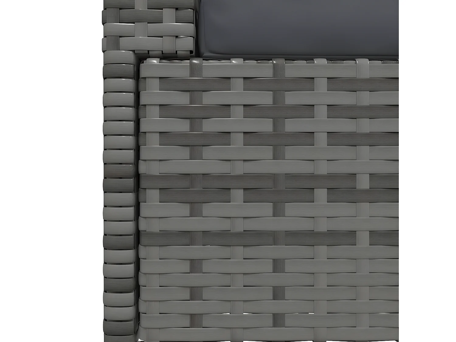 Tweezitsbank met kussens poly rattan grijs