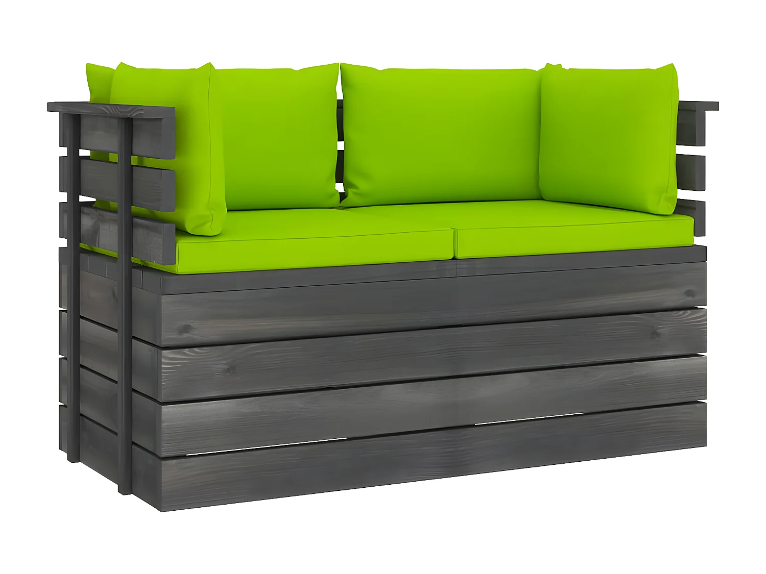 Canapé palette de jardin 2 places avec coussins Bois de pin