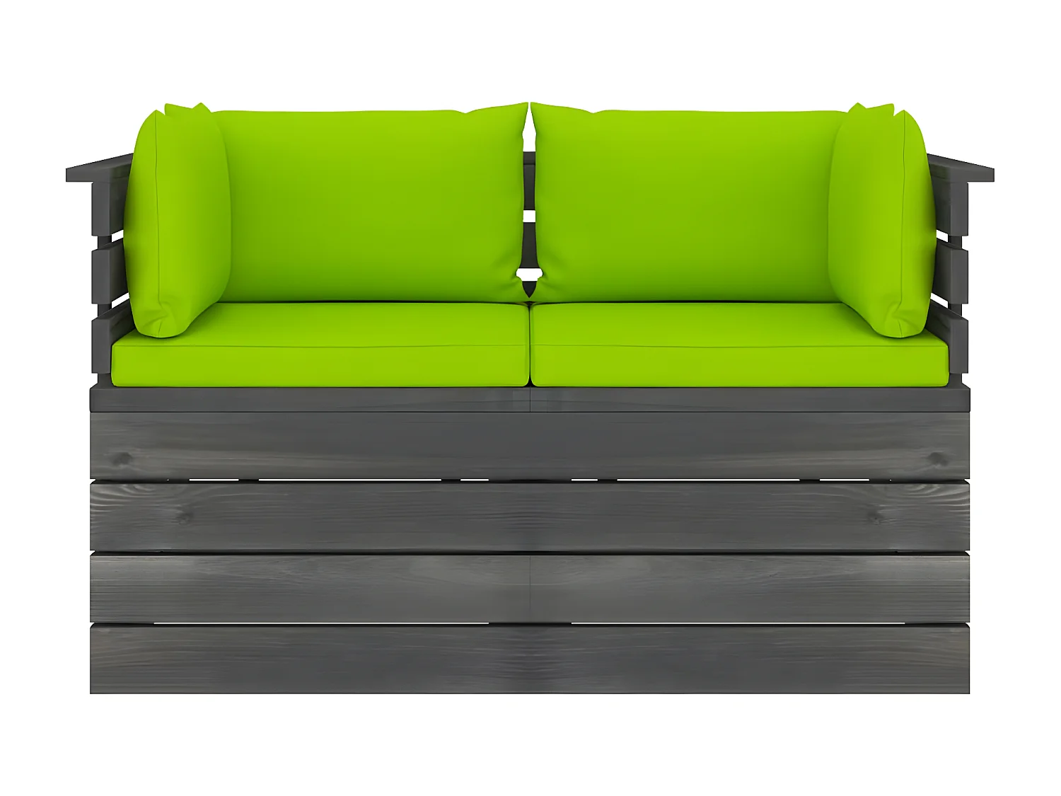 Canapé palette de jardin 2 places avec coussins Bois de pin