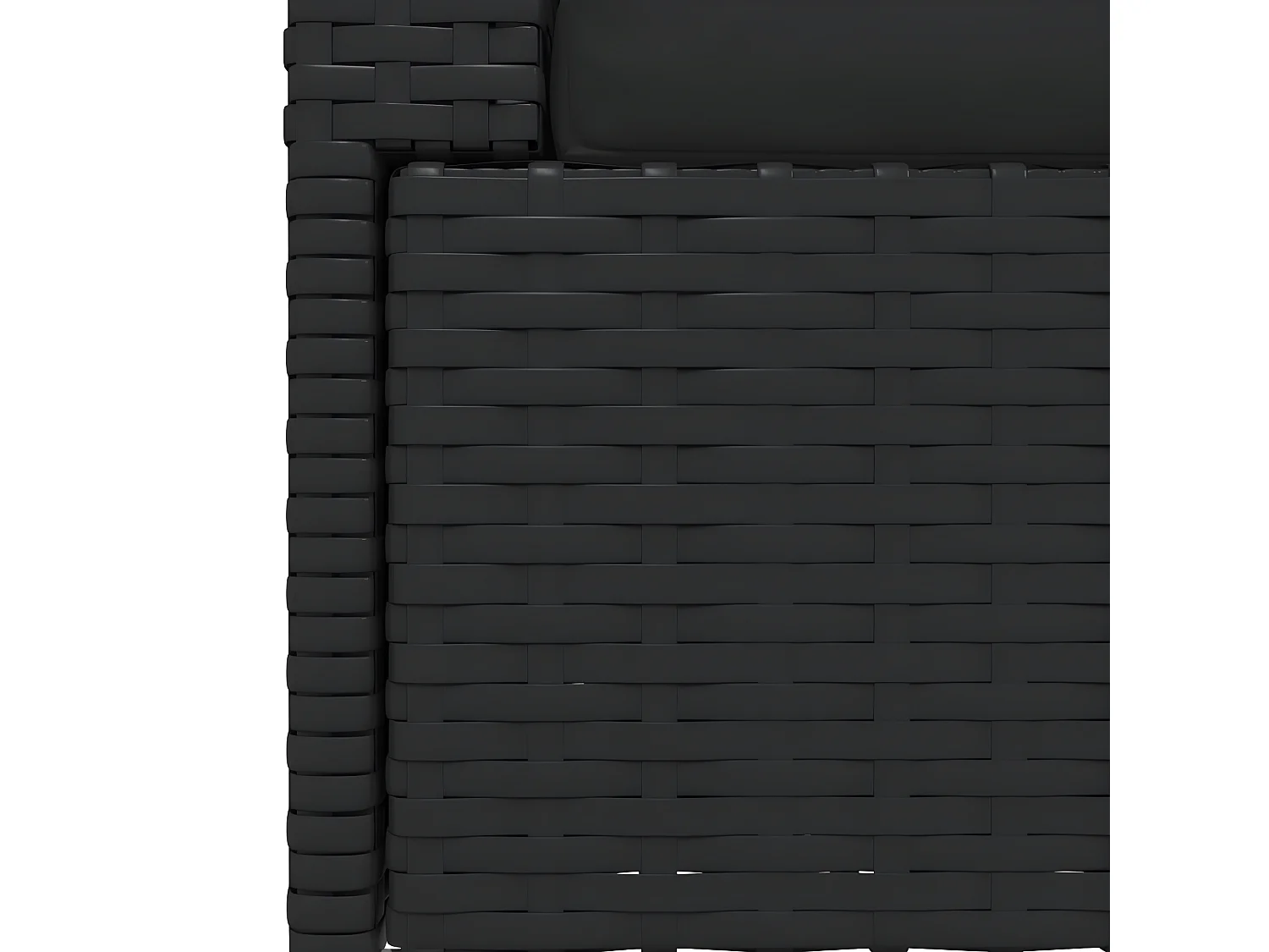 Canapé 2 places avec coussins Noir Résine tressée