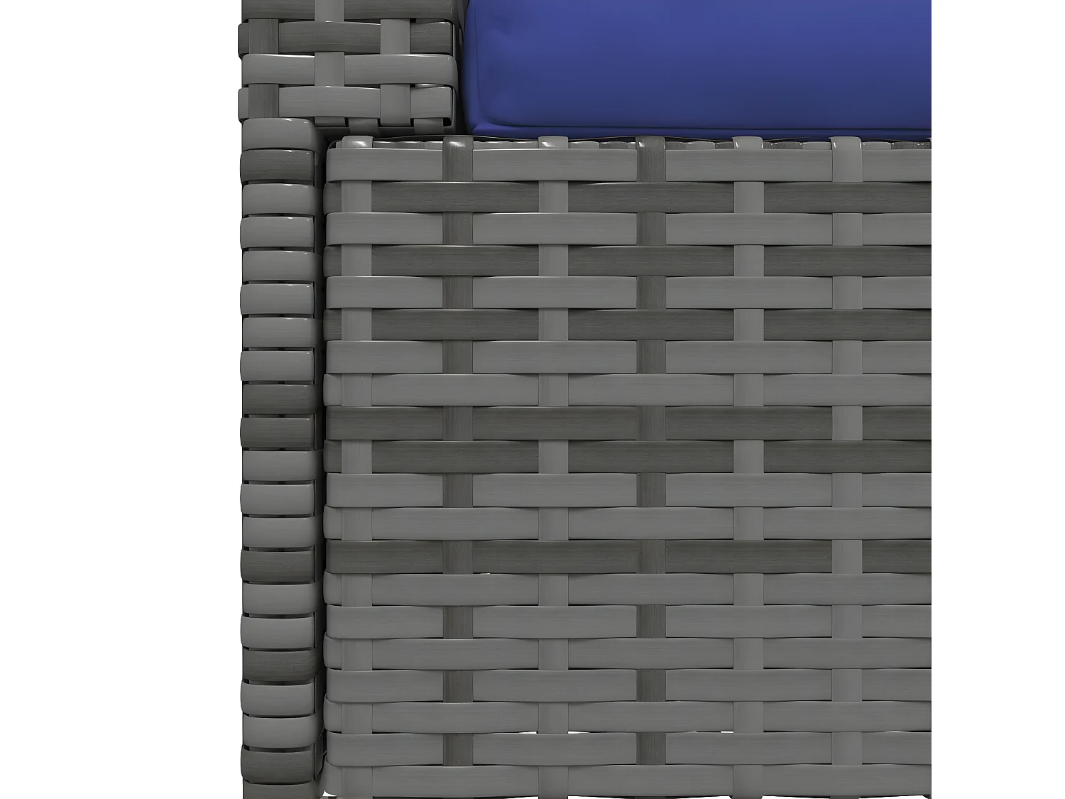 Canapé 2 places avec coussins Gris Résine tressée