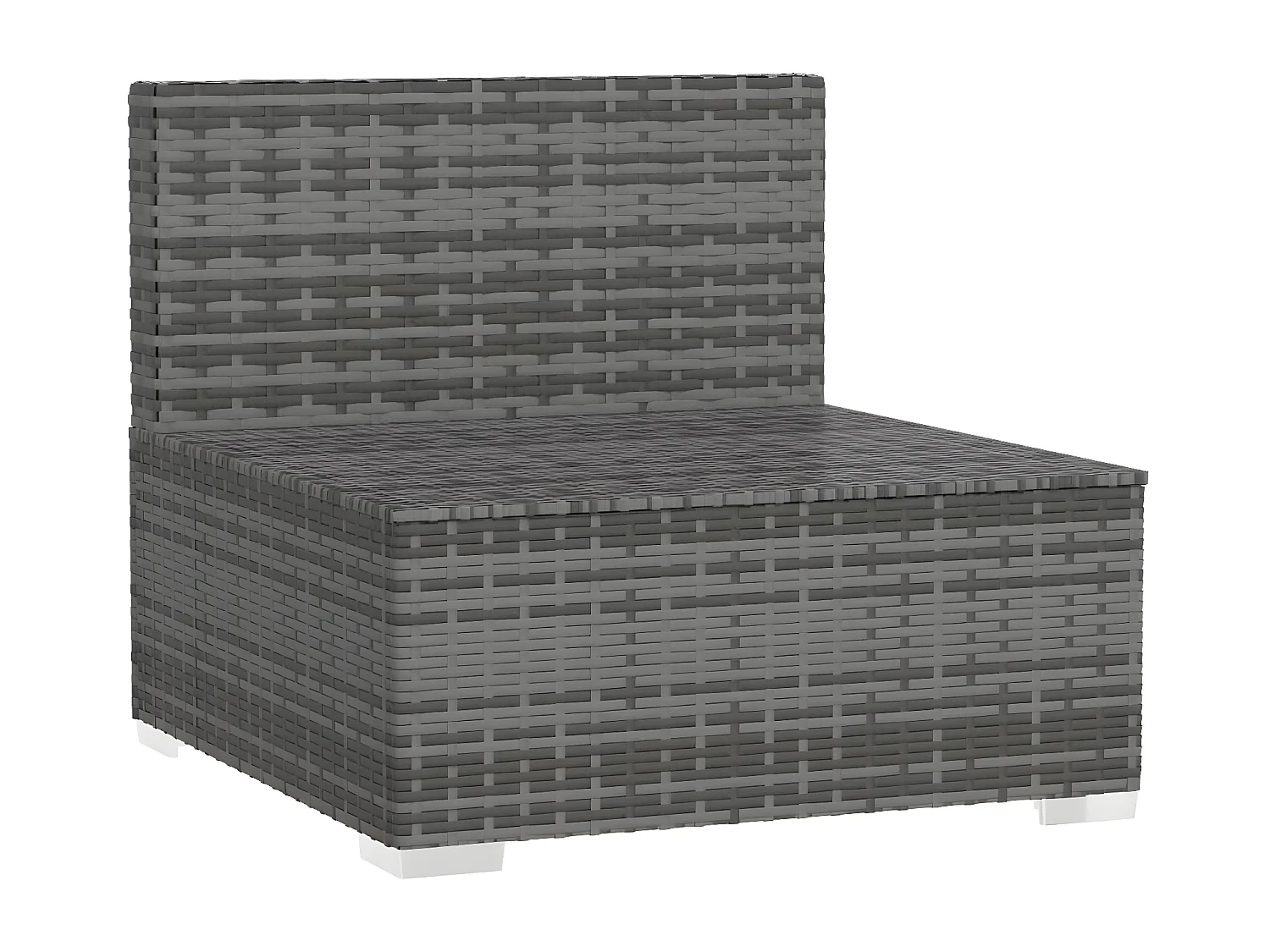 Canapé 3 places avec coussins Gris Résine tressée