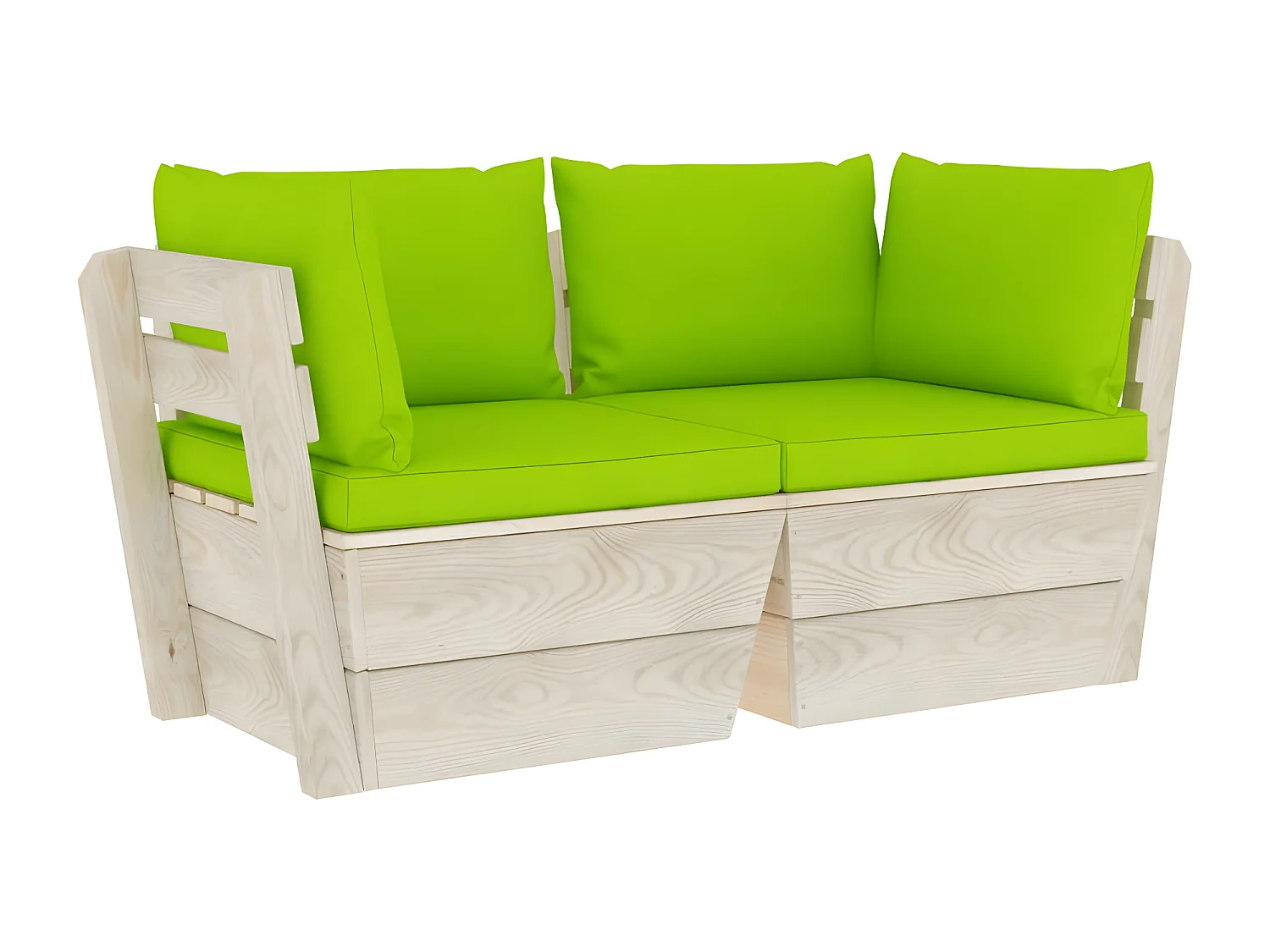 Canapé palette à 2 places de jardin avec coussins Bois d'épicéa