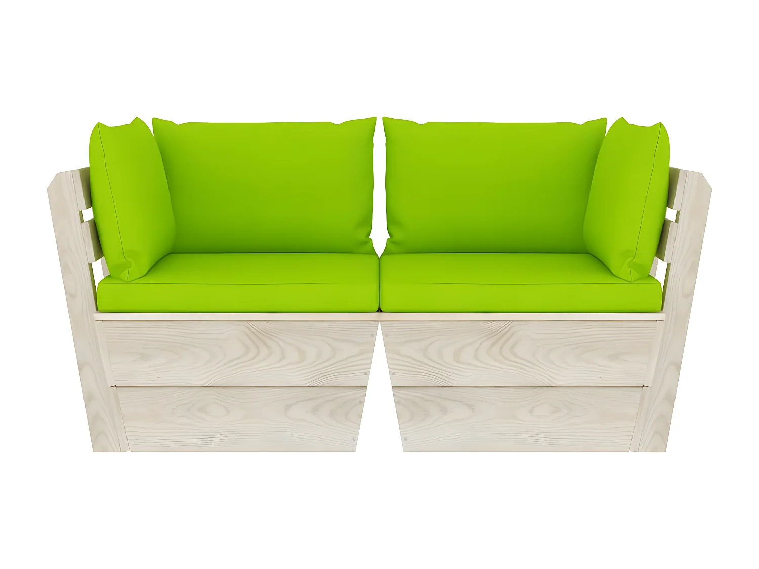 Canapé palette à 2 places de jardin avec coussins Bois d'épicéa