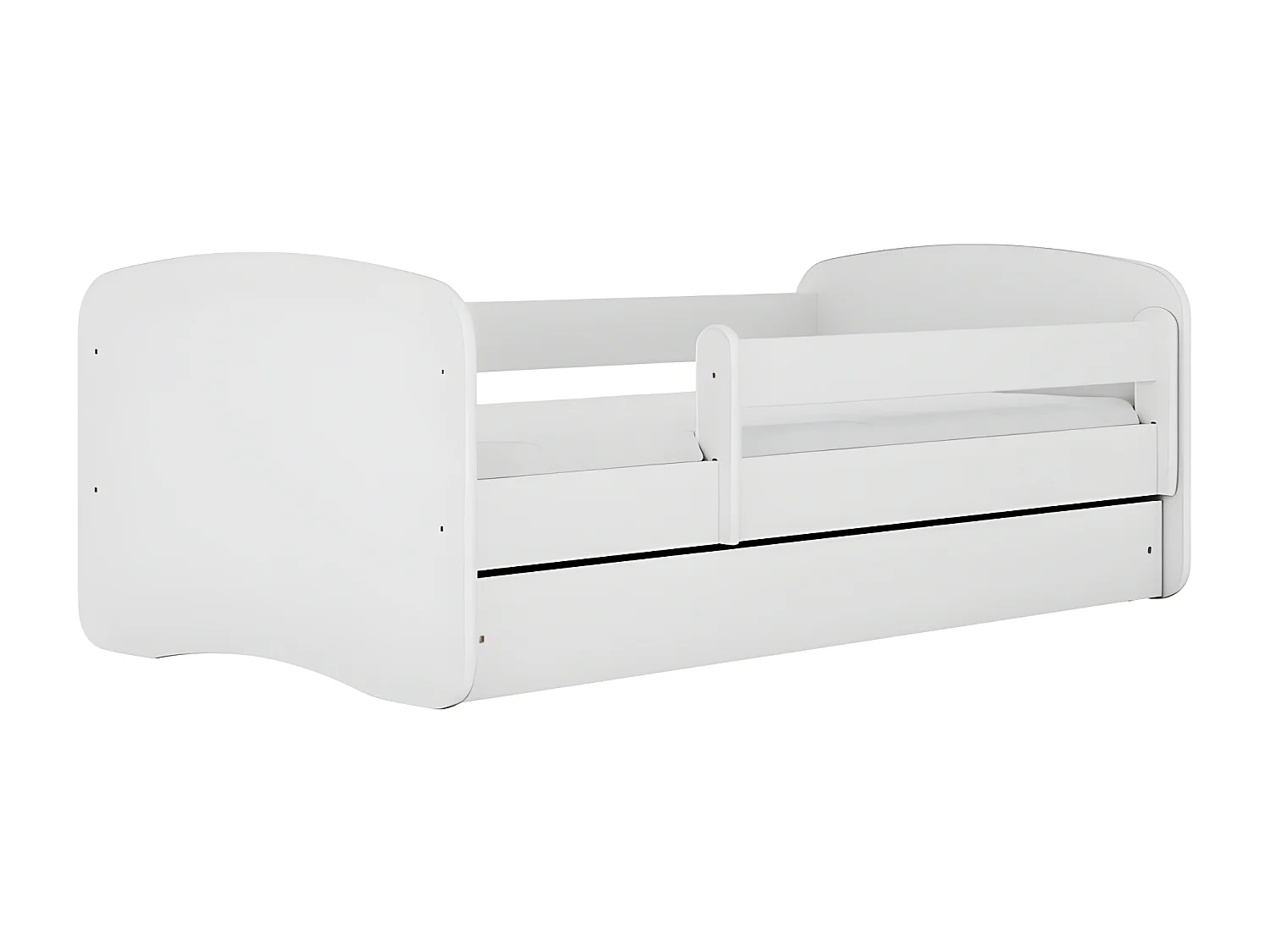 HAPPY - Cama infantil blanca completa 160 x 80 cm somier + colchón + cajones