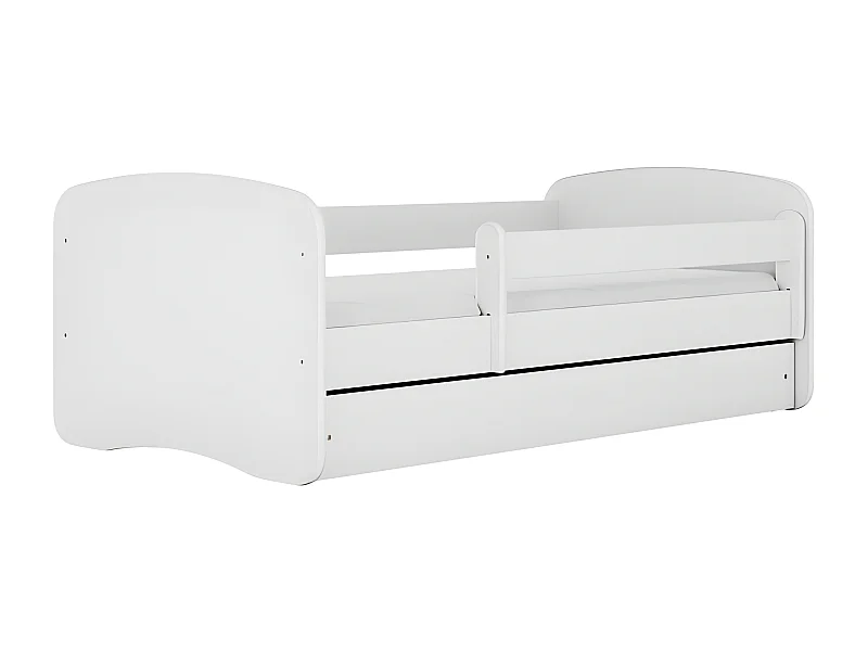 HAPPY - Cama infantil blanca completa 160 x 80 cm somier + colchón + cajones