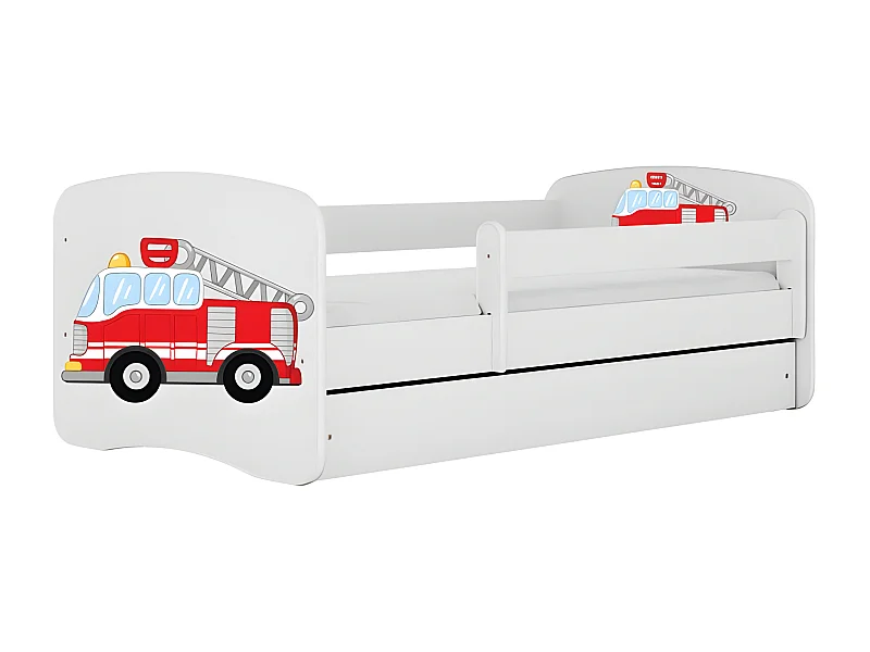 HAPPY - Cuna bomberos 140 x 80 cm base + colchón + cajones