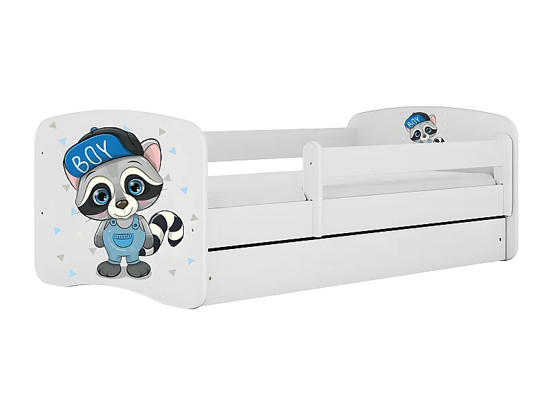 HAPPY - Cama infantil panda 140 x 80 cm somier + colchón + cajones
