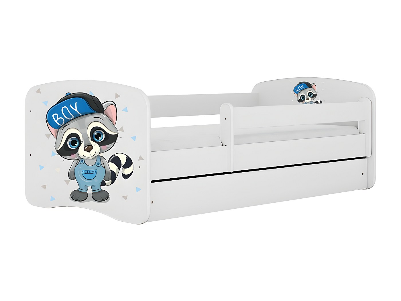HAPPY - Cama infantil panda 140 x 80 cm somier + colchón + cajones