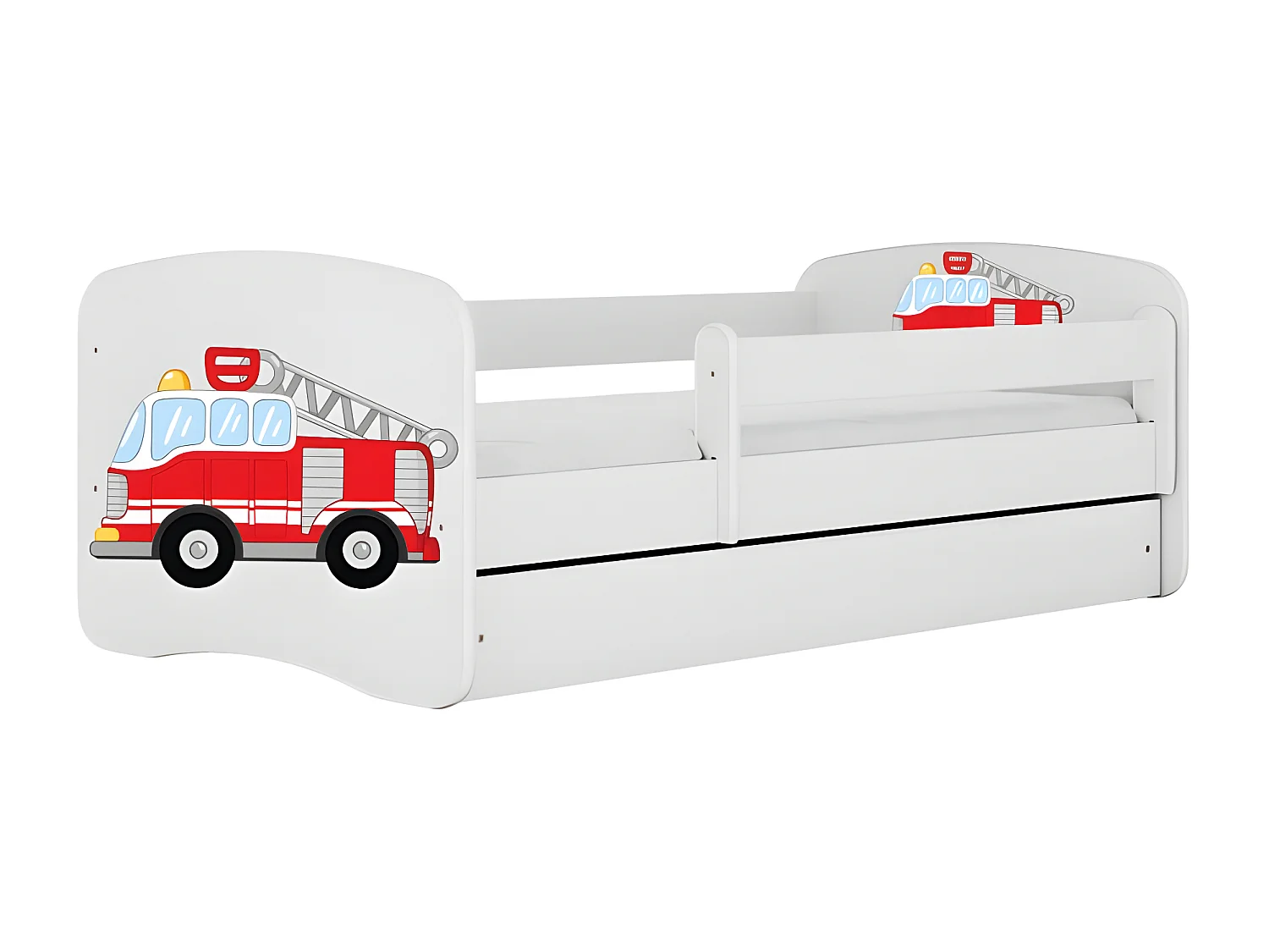 HAPPY - Cuna bomberos 160 x 80 cm base + colchón + cajones