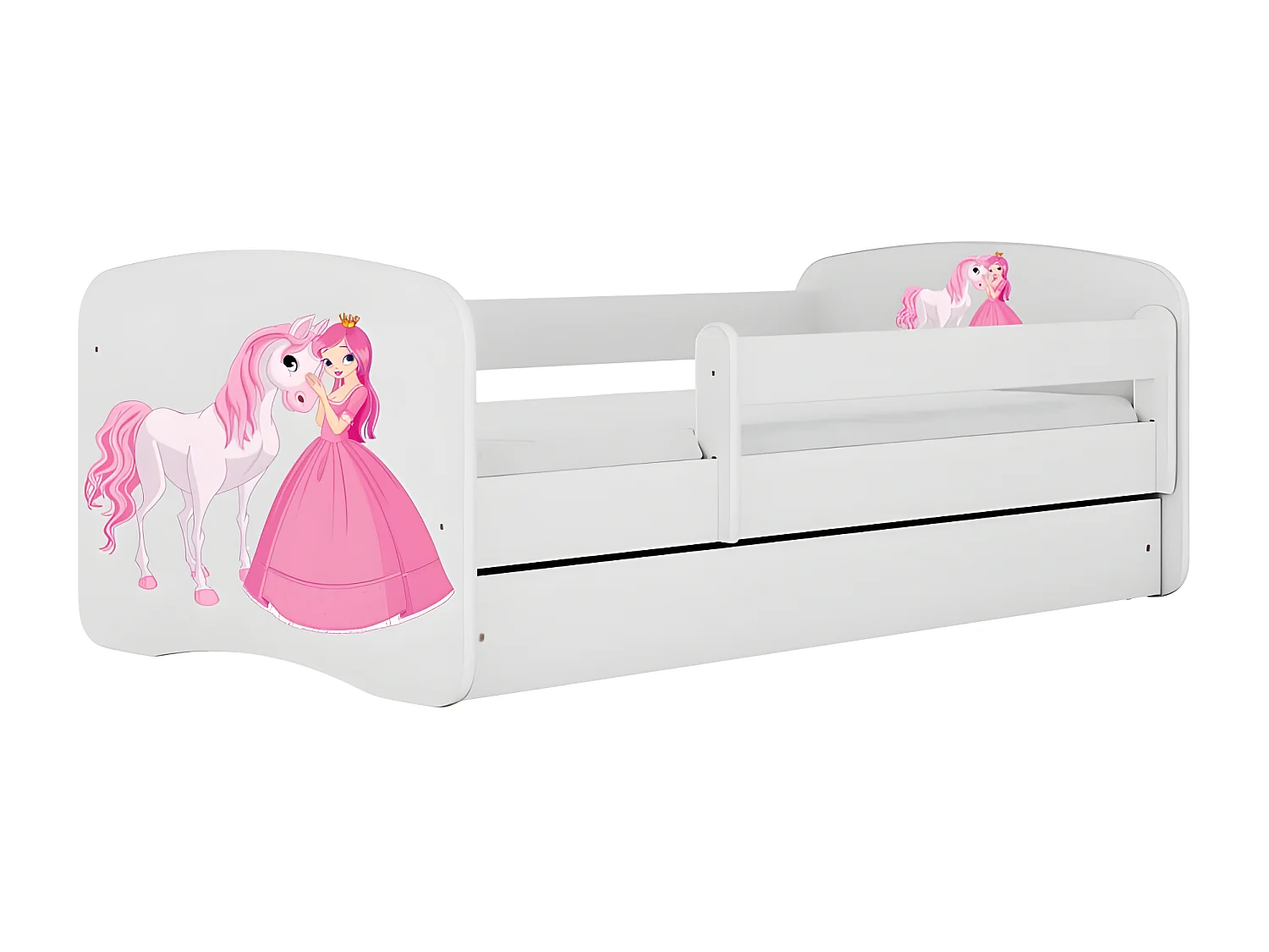 HAPPY - Cama Princess 180 x 80 cm somier + colchón + cajones