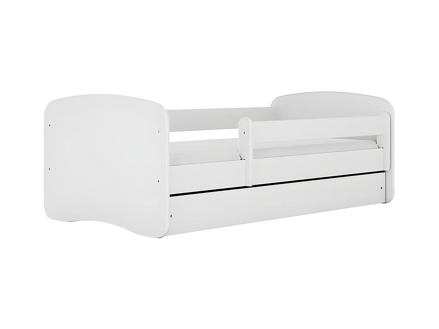 HAPPY - Cama infantil blanca completa 140 x 80 cm somier + colchón + cajones