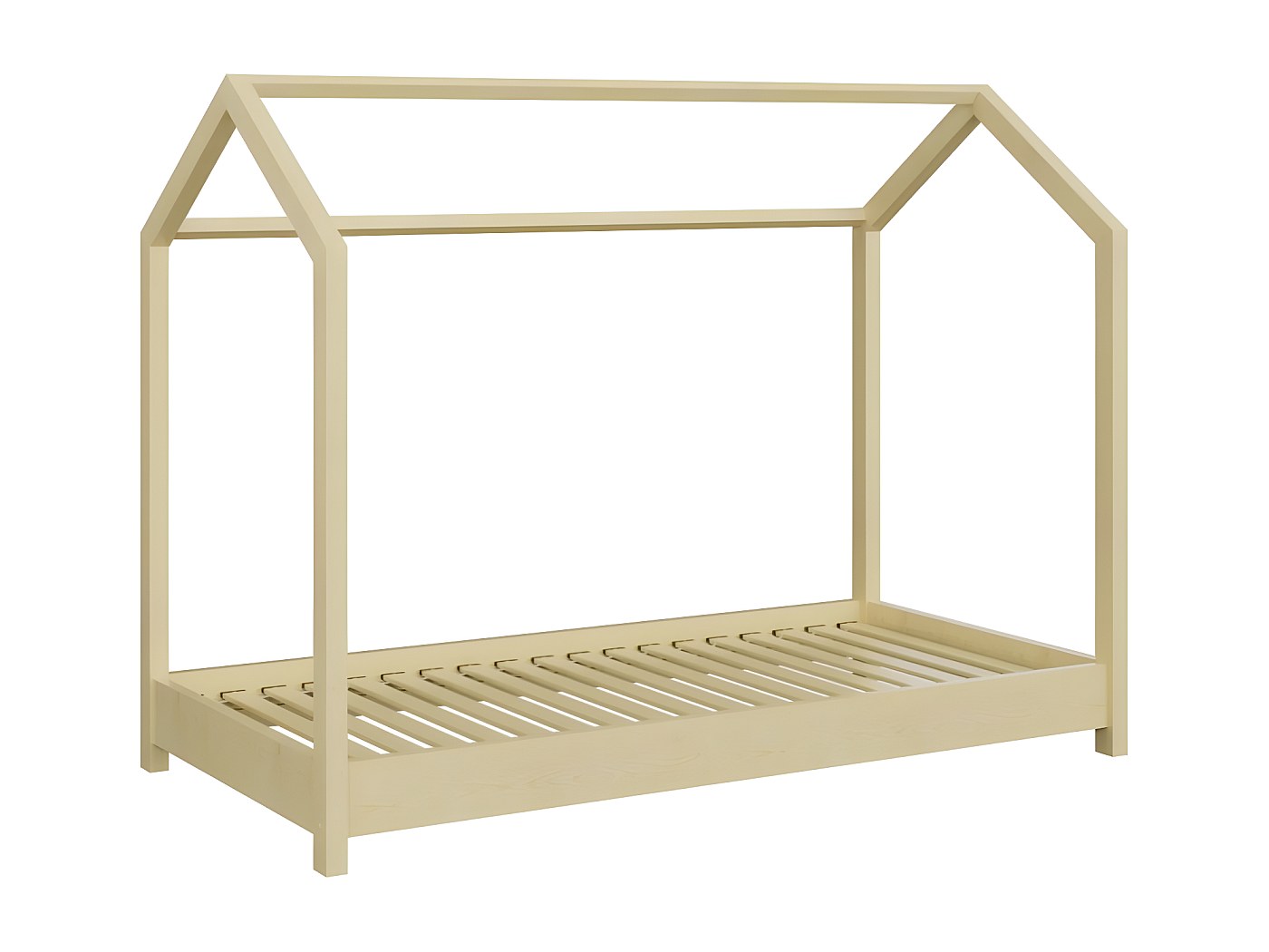 AIYAPLAY Letto A Capanna Per Bambini 90x190 Cm, Struttura In Legno Di Pino, Grigio, Con Sponde E Tetto, Per Età 3-8 Anni - 2