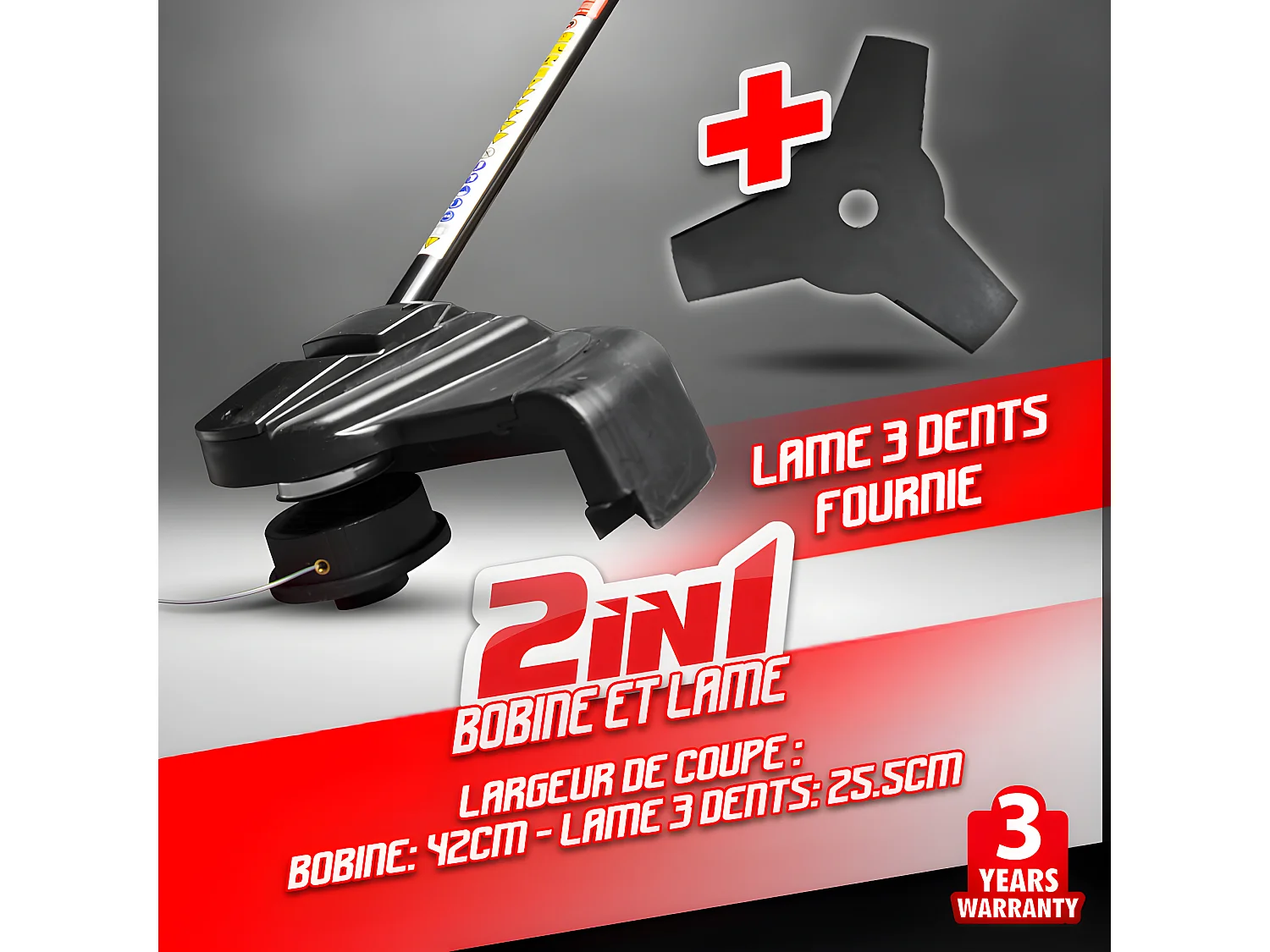 Débroussailleuse électrique 1200W avec bobine et lame 3 dents - Elem Garden