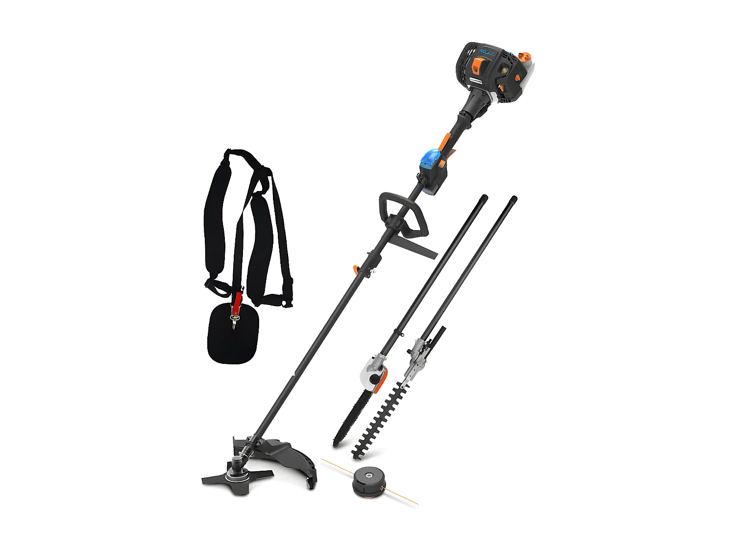 Débroussailleuse thermique 26cc 4 en 1 avec démarrage électrique - Lawnmaster