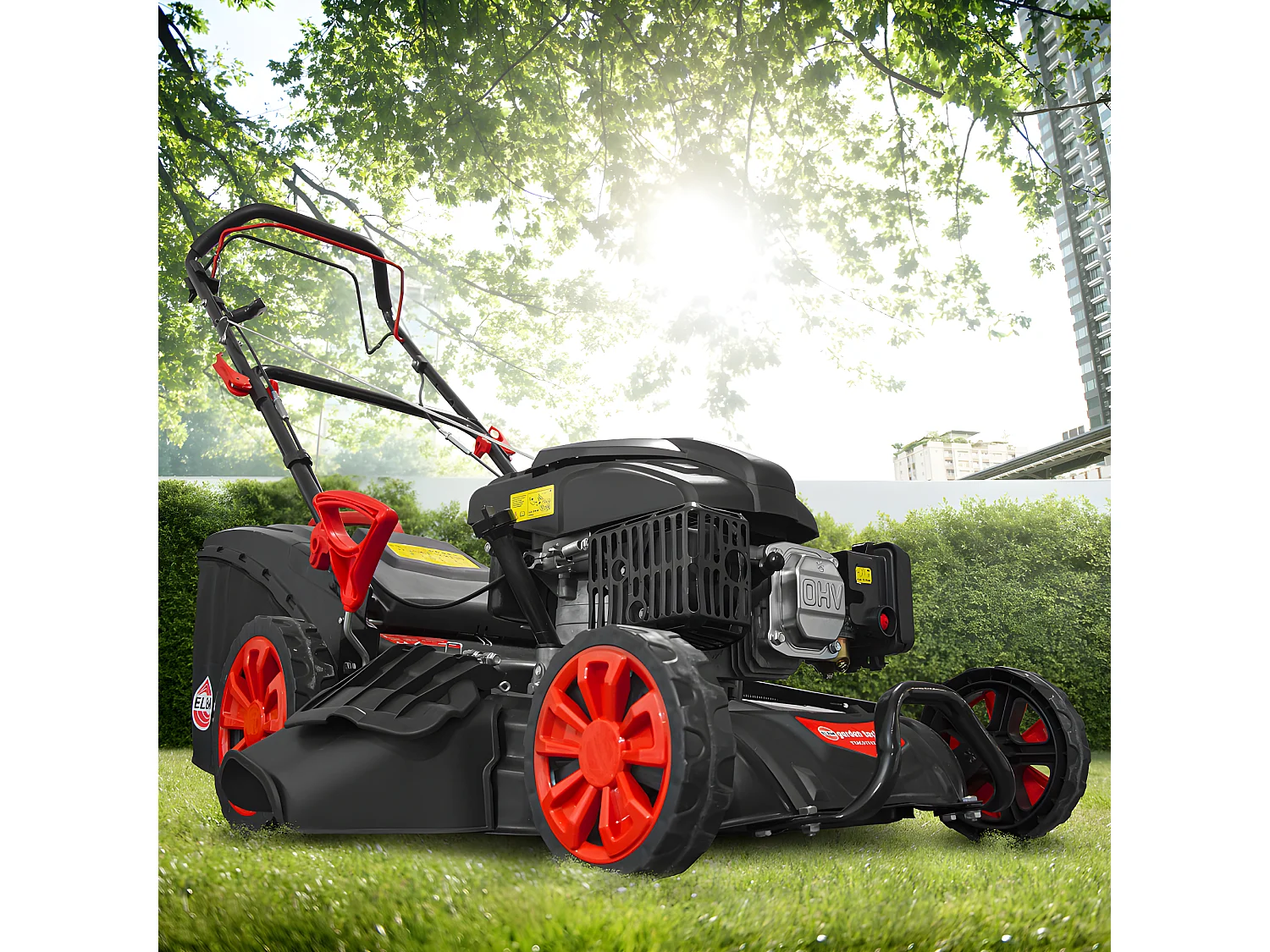 Tondeuse thermique autotractée 173 CC - 508mm avec éjection latérale et mulching - Elem Garden