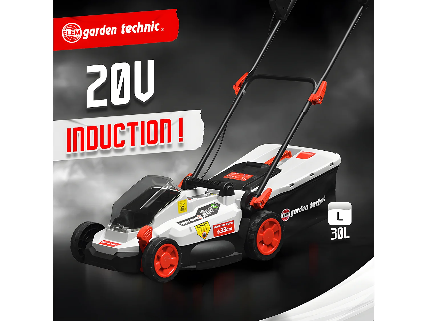 Tondeuse rechargeable 20V-4Ah -  33 cm  - Batterie et chargeur fournis