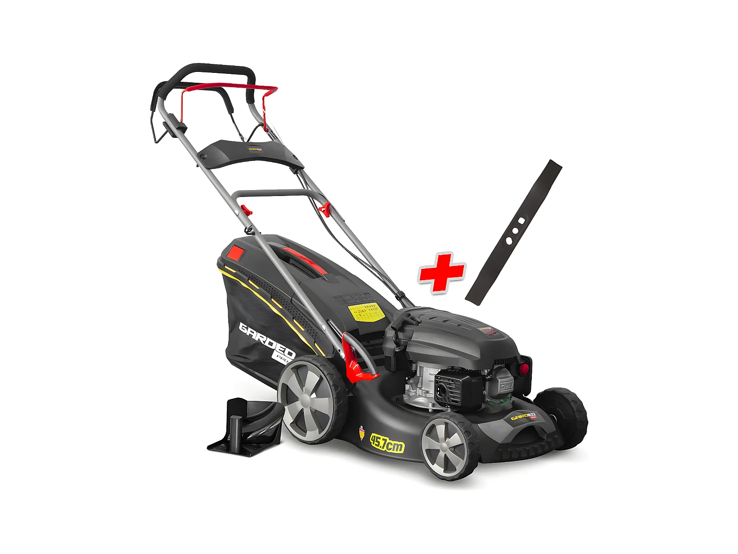 Tondeuse thermique autotractée 144.3cc - 46cm livrée avec 2 lames + mulching - Gardeo Pro