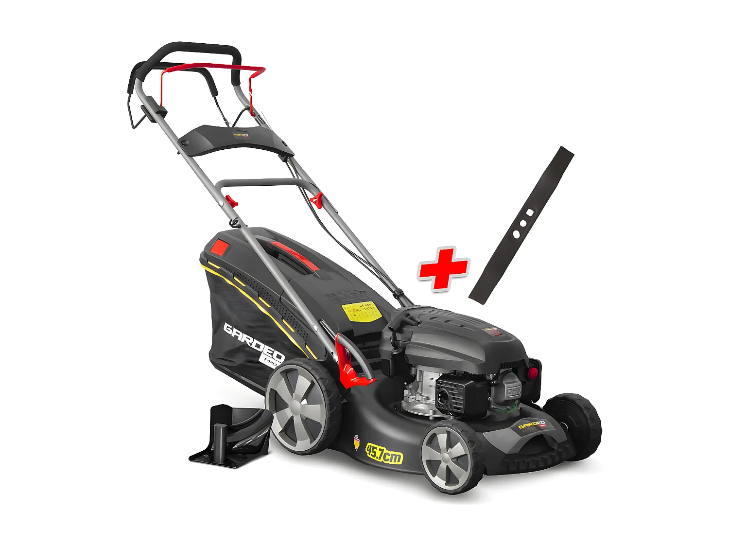 Tondeuse thermique autotractée 144.3cc - 46cm livrée avec 2 lames + mulching - Gardeo Pro