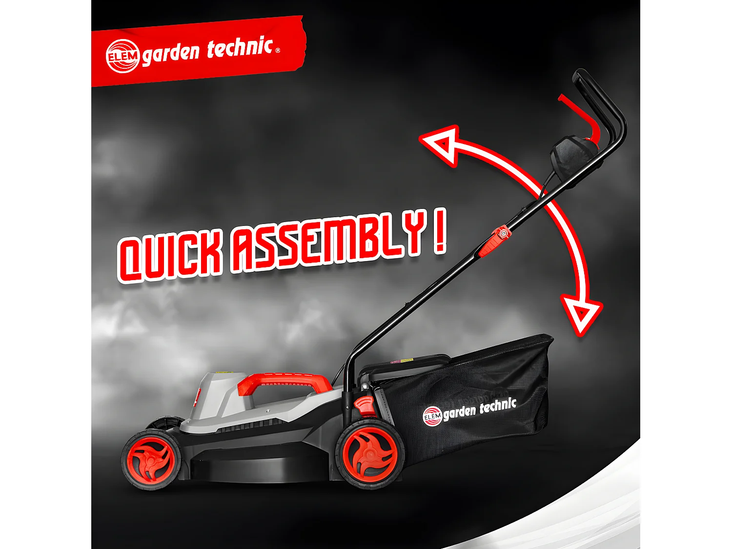 Tondeuse à gazon électrique 1500W - Largeur de coupe 37cm - Elem Garden