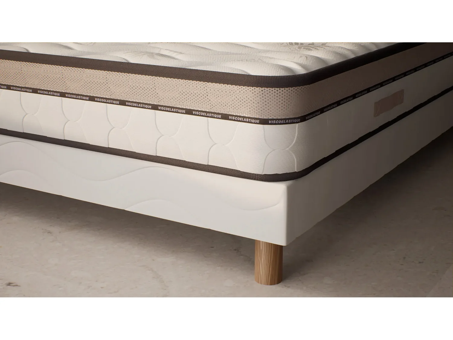 Ensemble Natura Memory 180x200 cm Hauteur 22 cm Mousse à Mémoire de Forme avec Sommier Tapissier Soutien équilibré Eite